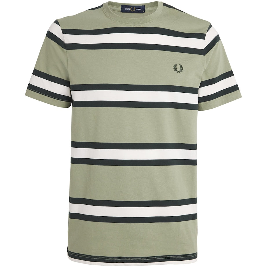 Fred Perry Cotton Stripe Laurel Wreath T-Shirt