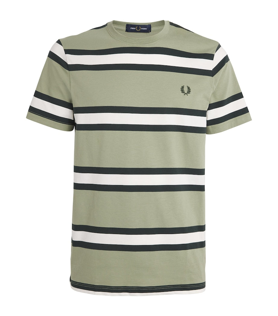 Fred Perry Cotton Stripe Laurel Wreath T-Shirt