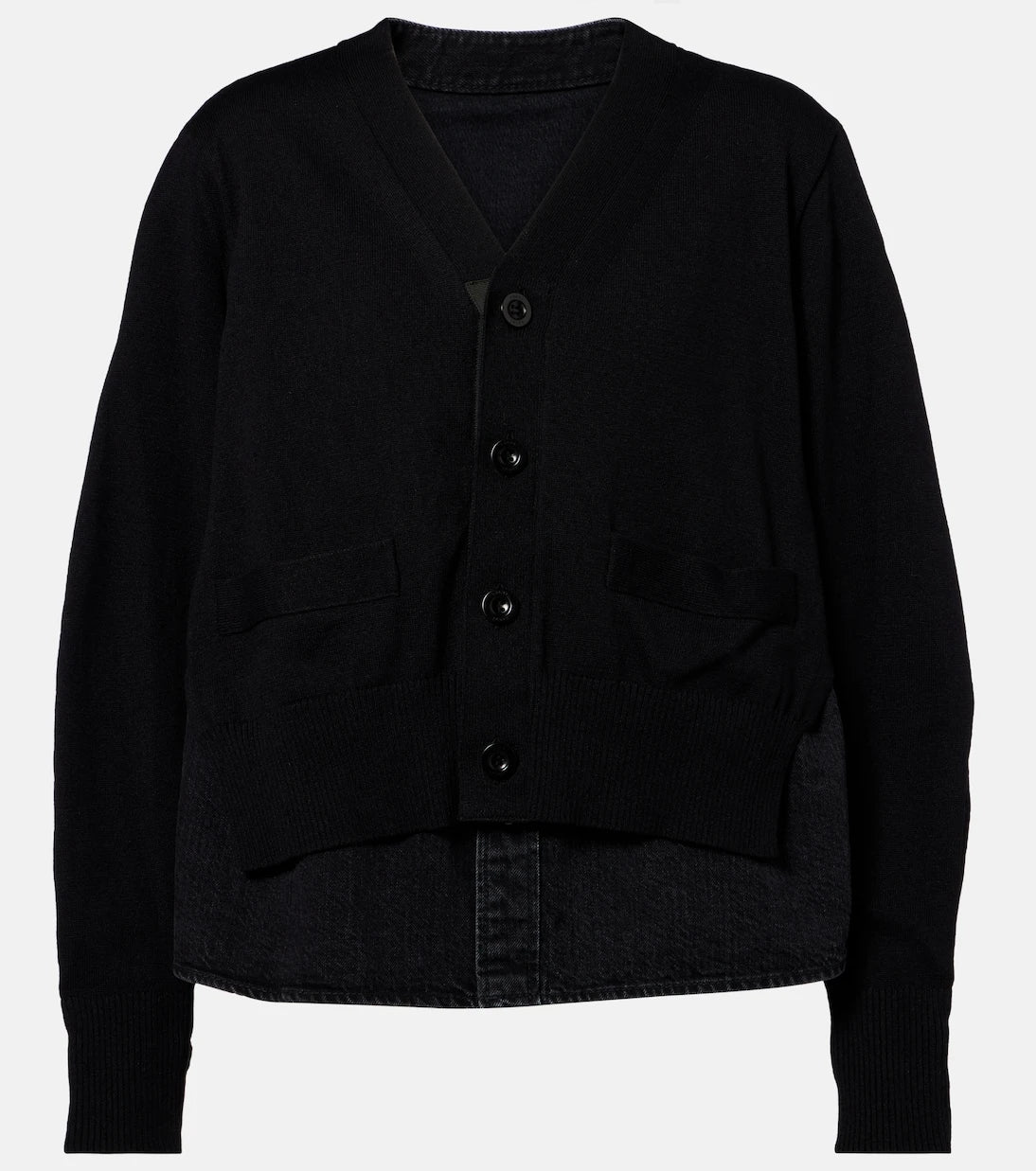 Sacai - Paneled cotton-blend cardigan