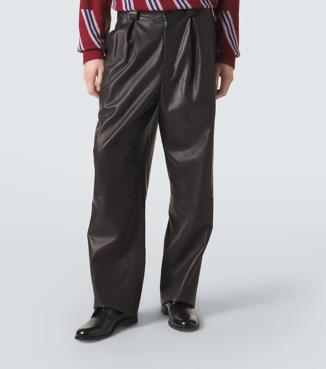 Giorgio Armani - Archivio pleated leather straight pants