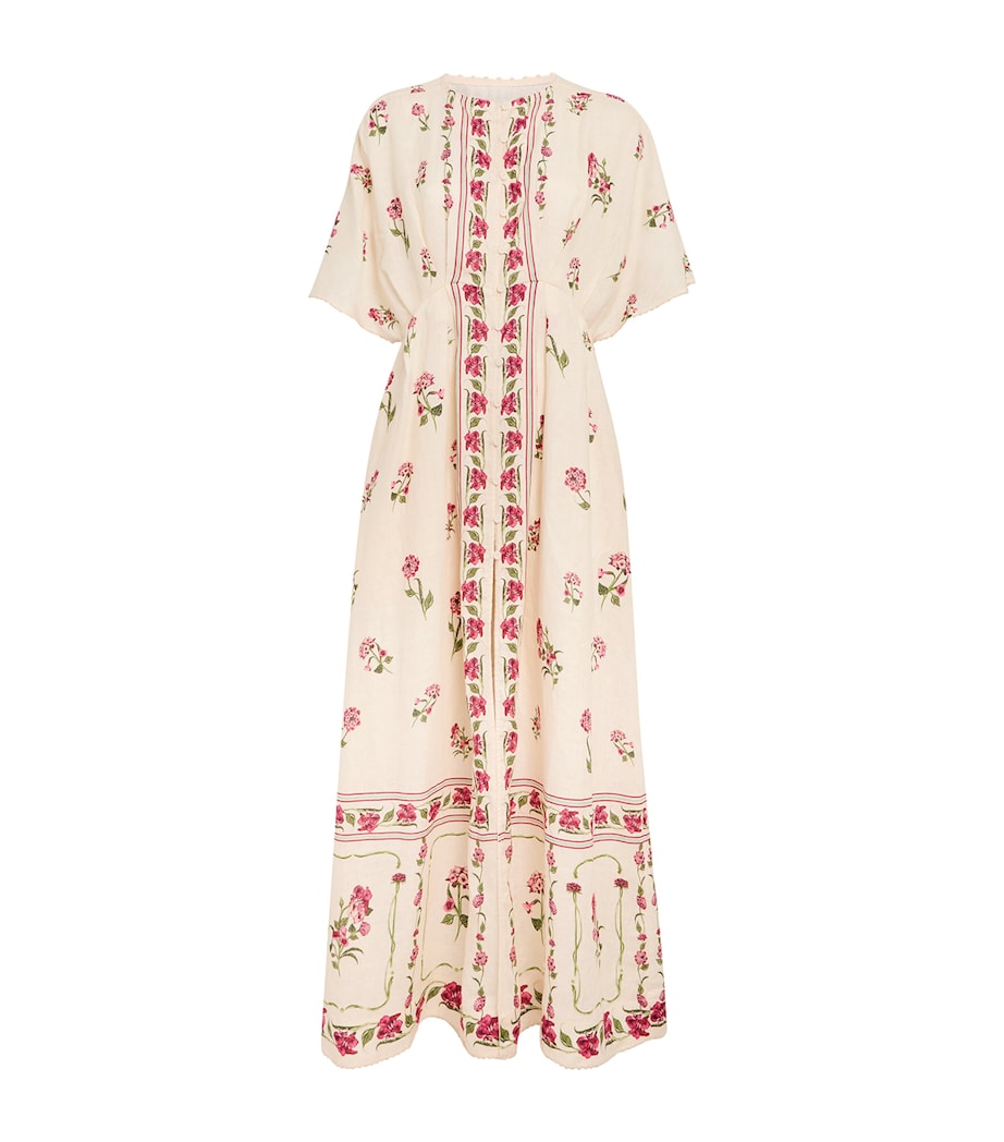 Multi Linen Floral Maxi Kaftan