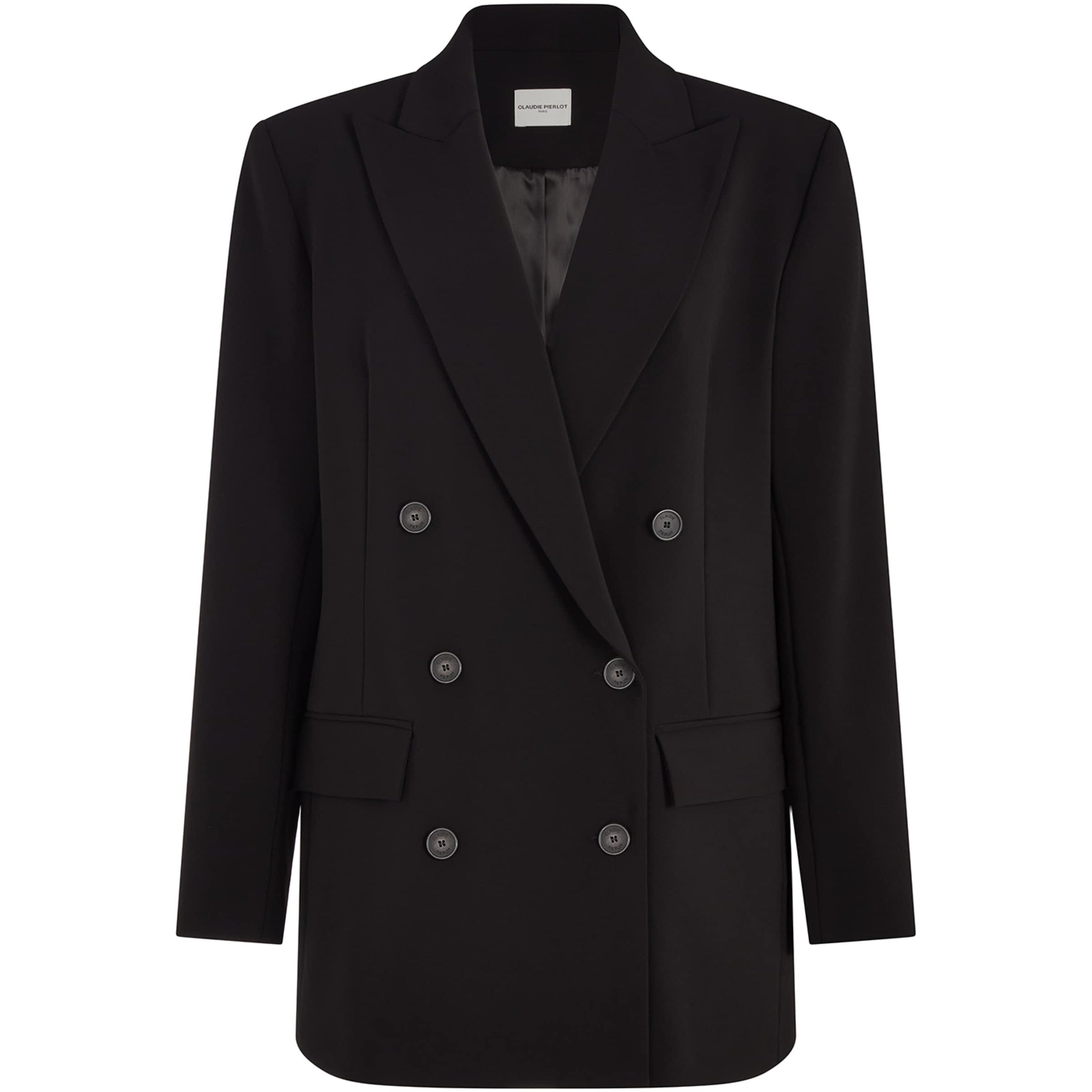 Claudie Pierlot Black Double-Breasted Tailored Blazer