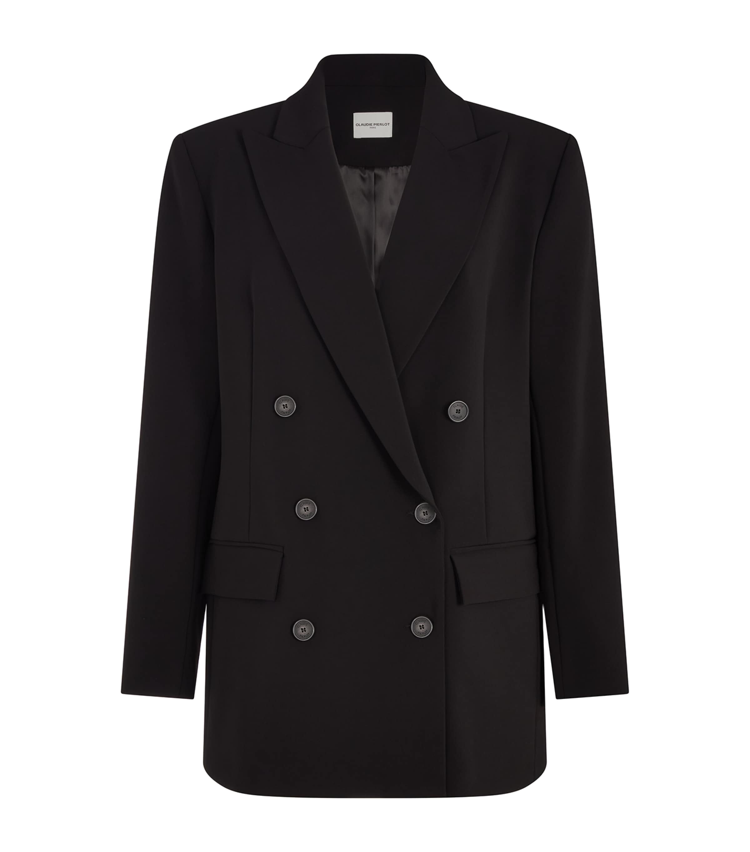 Claudie Pierlot Black Double-Breasted Tailored Blazer