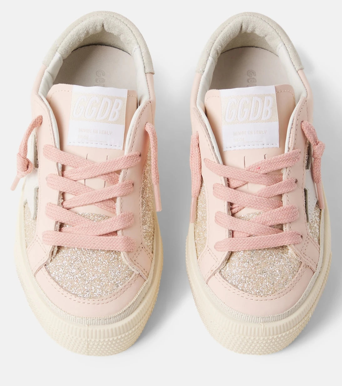 Golden Goose Kids - May glitter leather sneakers