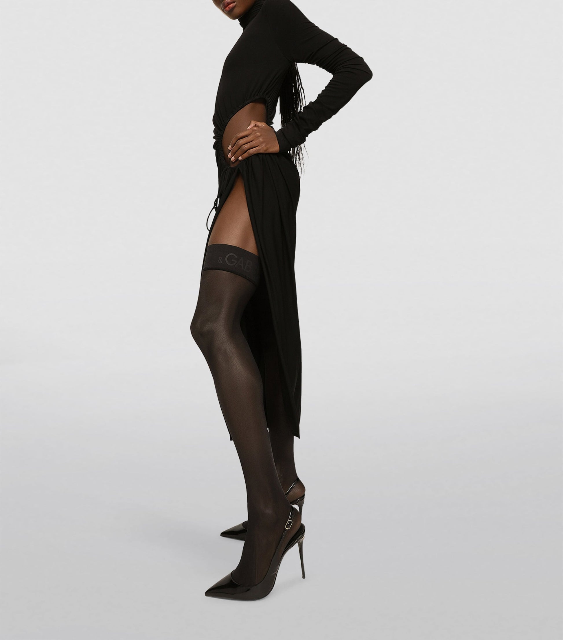 Dolce & Gabbana Multi Rollneck Cut-Out Dress