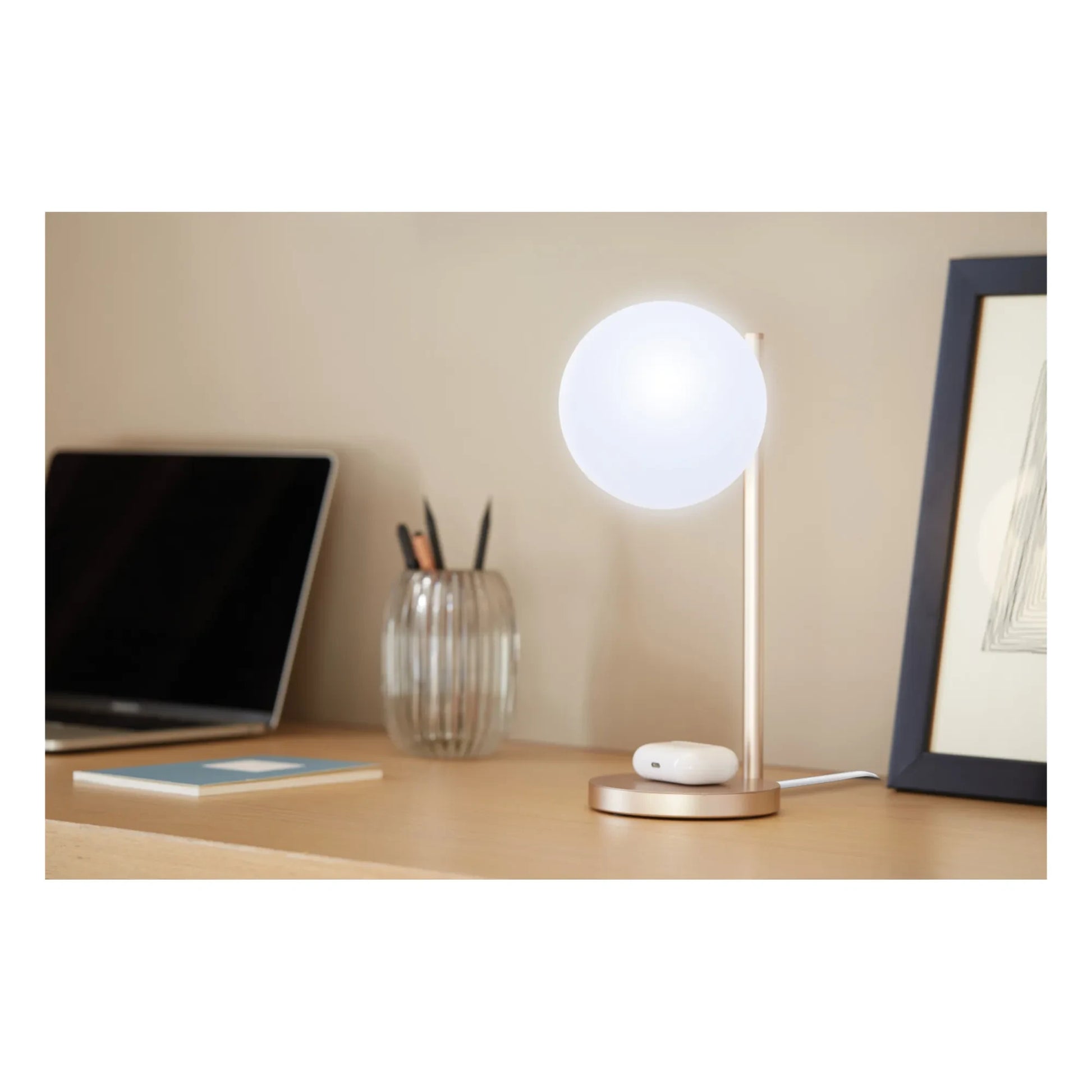 Lexon - Bubble LED desk lamp and charging stand | Gold