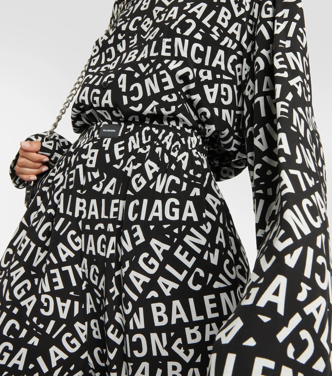 Balenciaga - Logo high-rise wide-leg pants