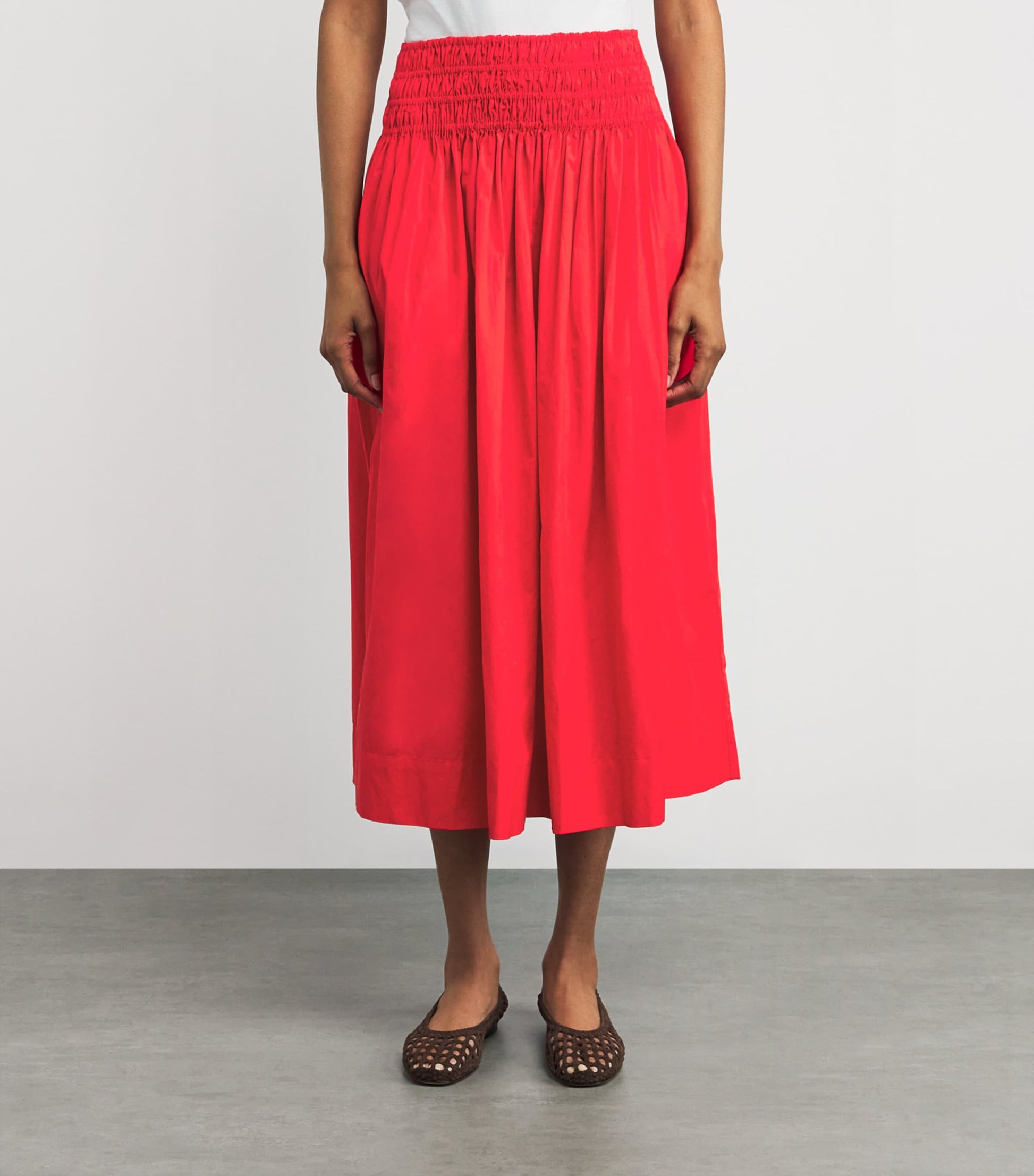 The Great. White Cotton Viola Maxi Skirt