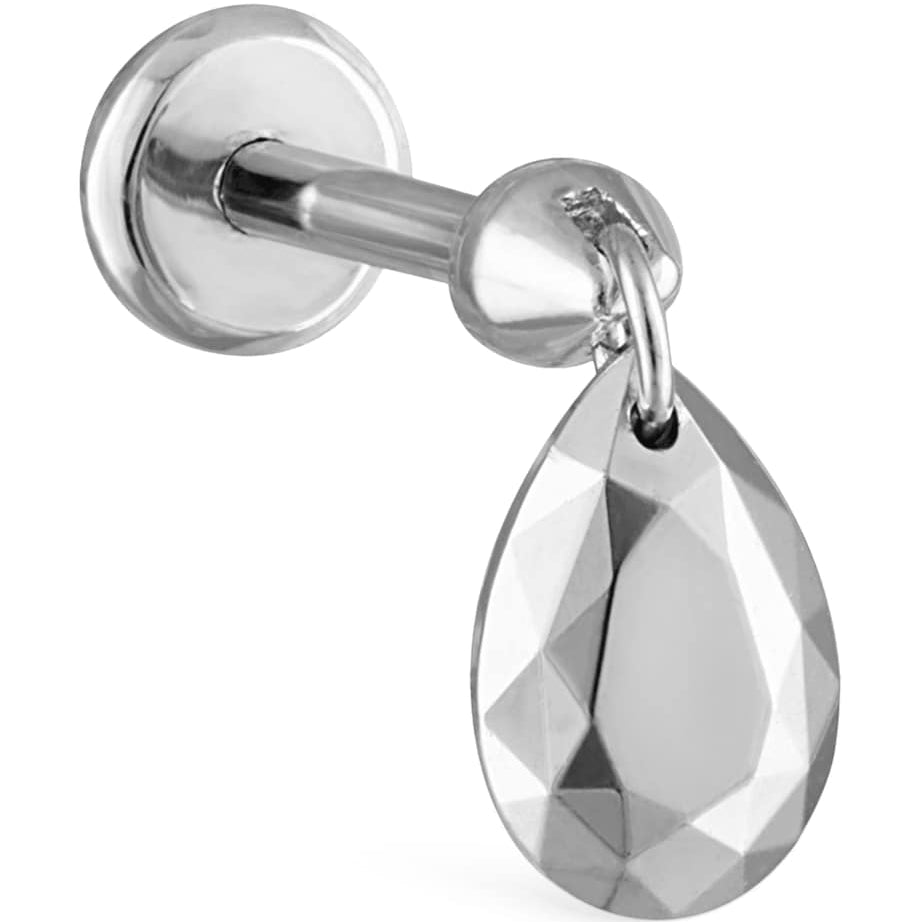 Maria Tash Faceted Pear Charm Single Threaded Stud (5.5mm)