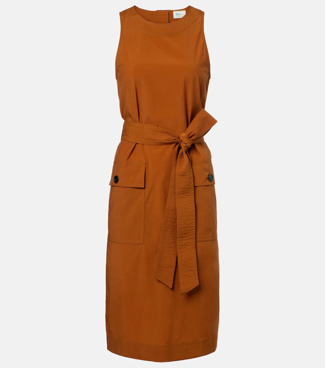 Saint Laurent - Kemerli midi elbise