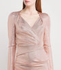 Talbot Runhof Pink Metallic V-Neck Gown