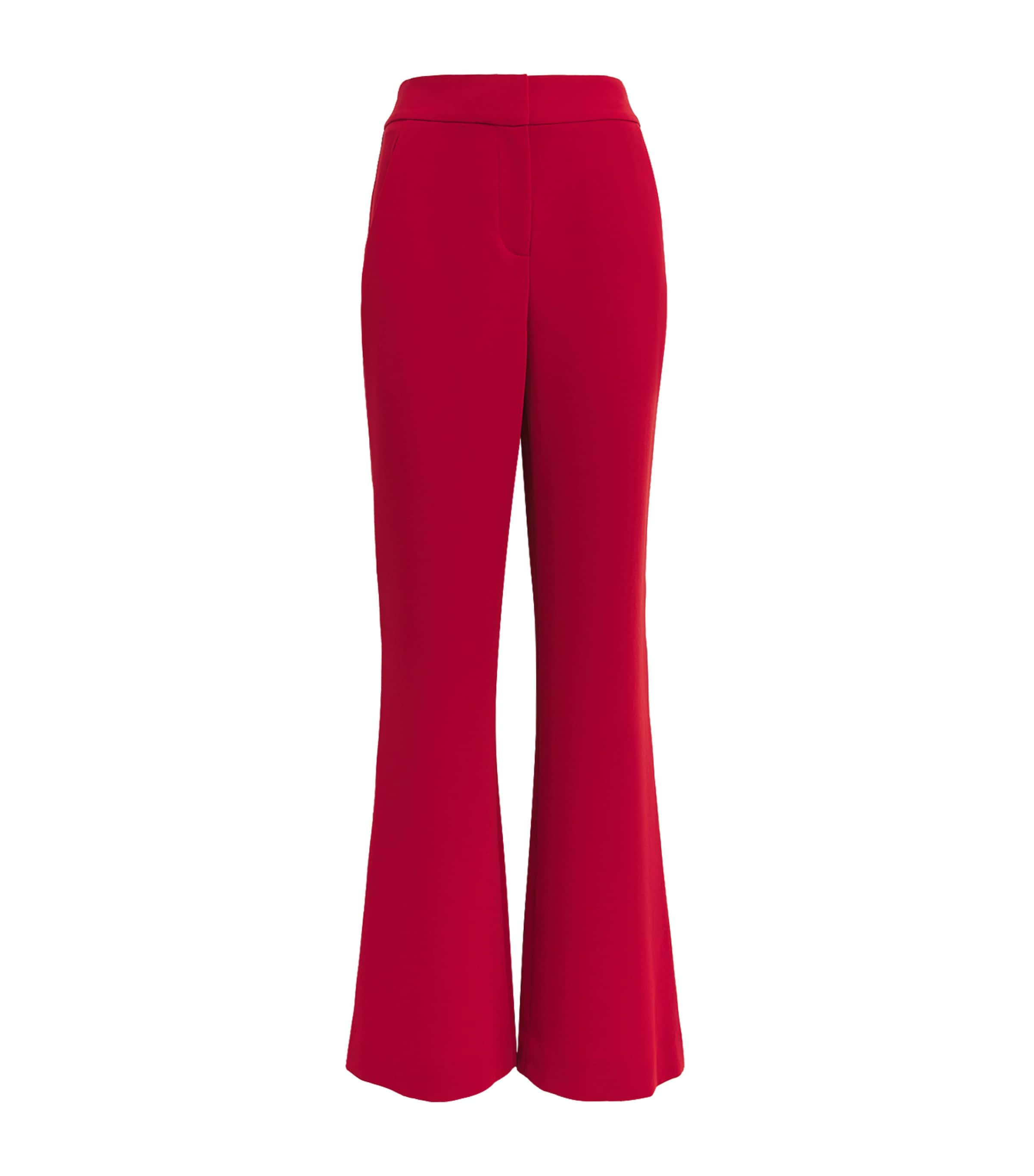 Veronica Beard Red Flared Lebone Tailored Trousers