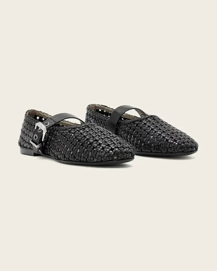 AllSaints Sabine Woven Flat Deri Babet