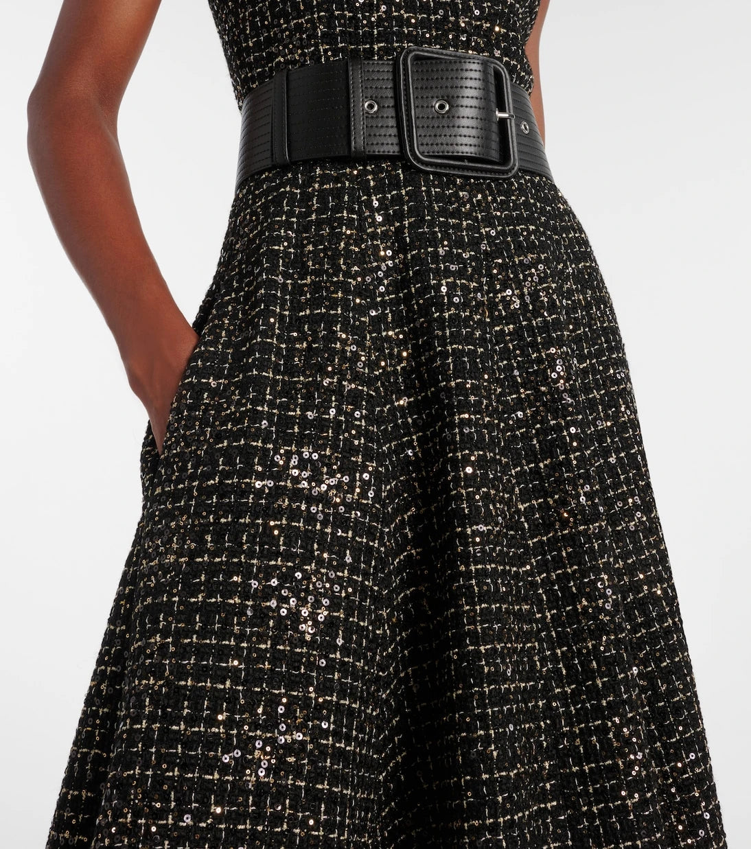 Safiyaa - Okimi sequined tweed midi dress