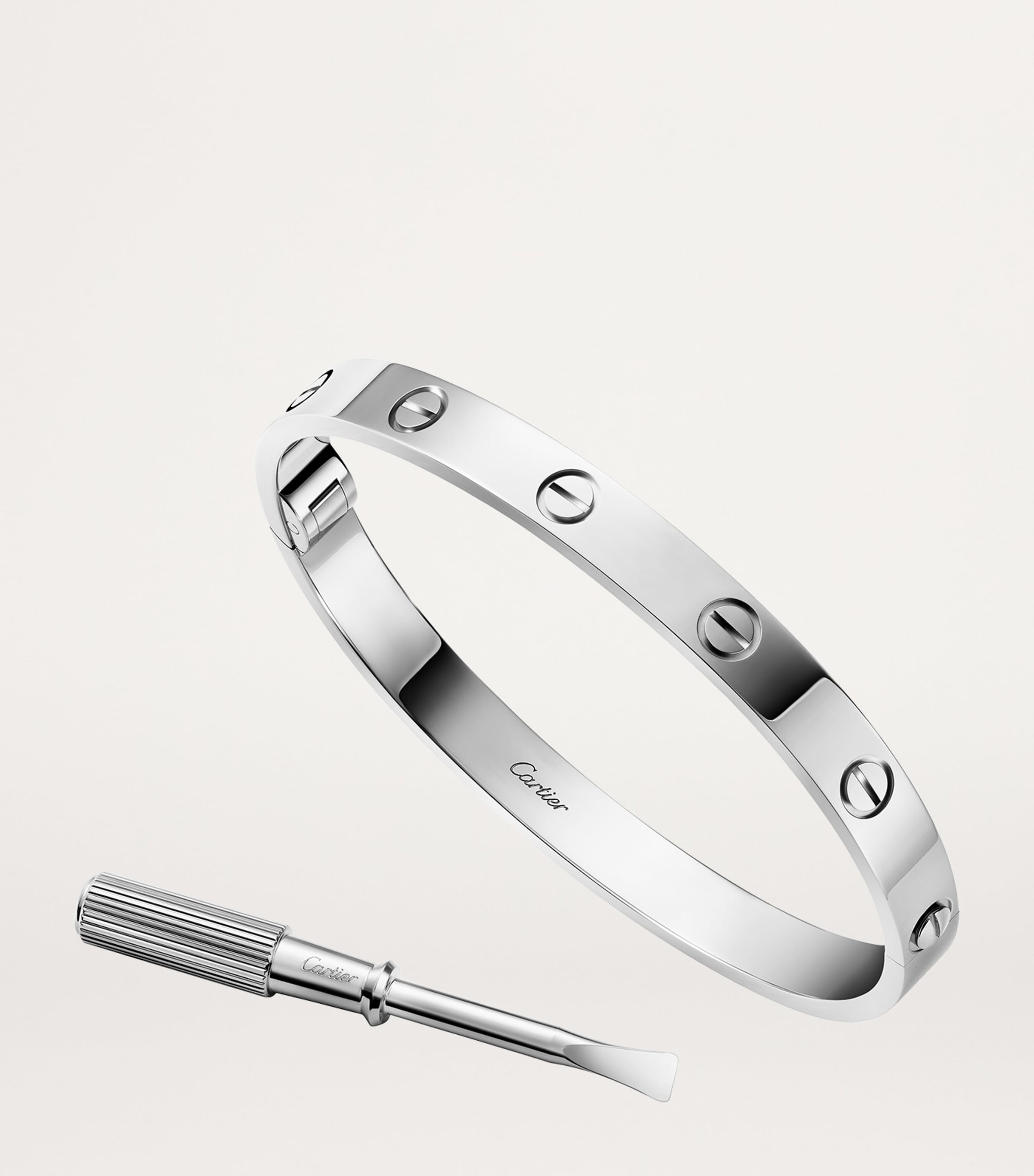 Cartier LOVE Classic White Gold Bracelet - Single-Screw Closure