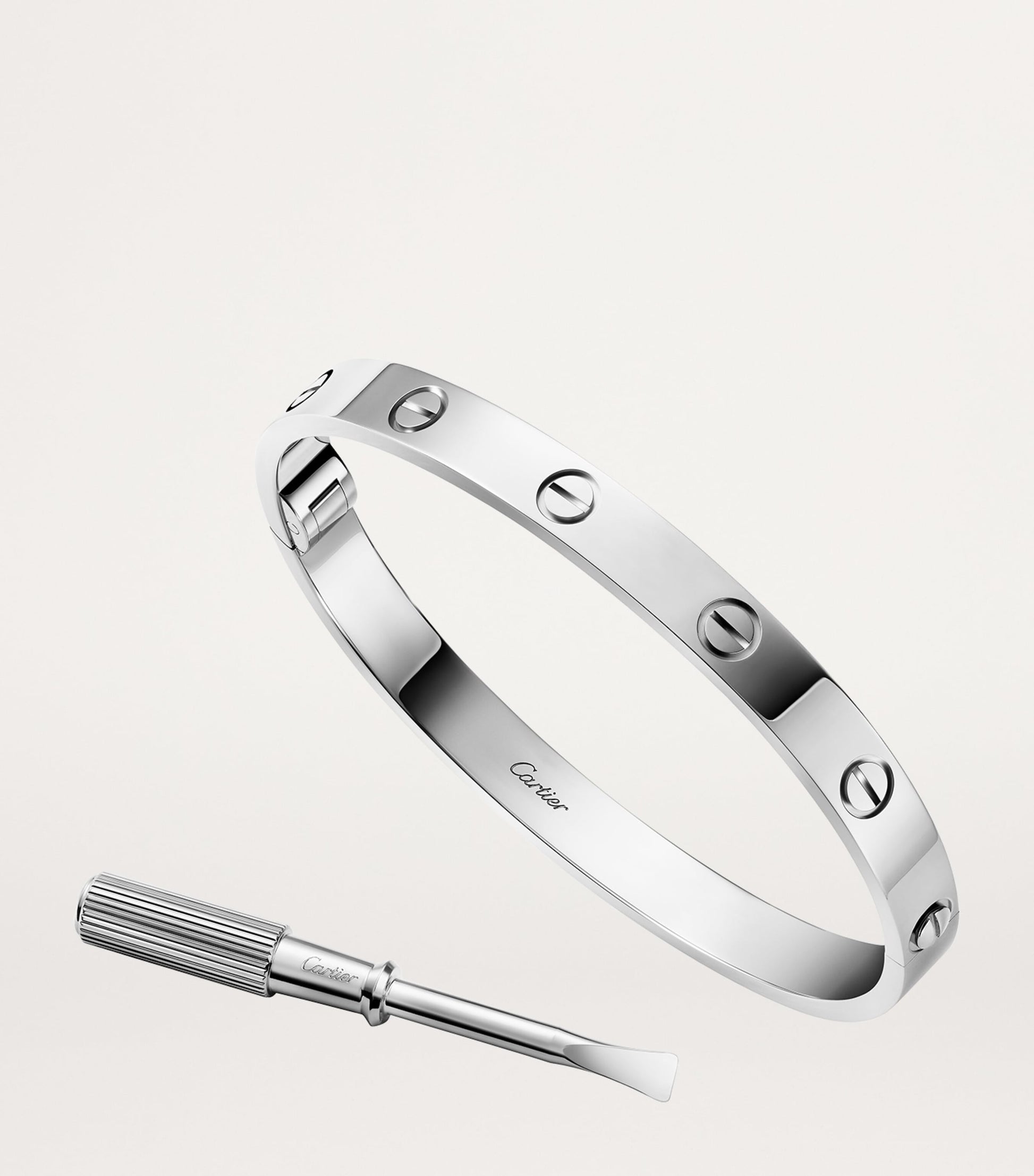 Cartier LOVE Classic White Gold Bracelet - Single-Screw Closure