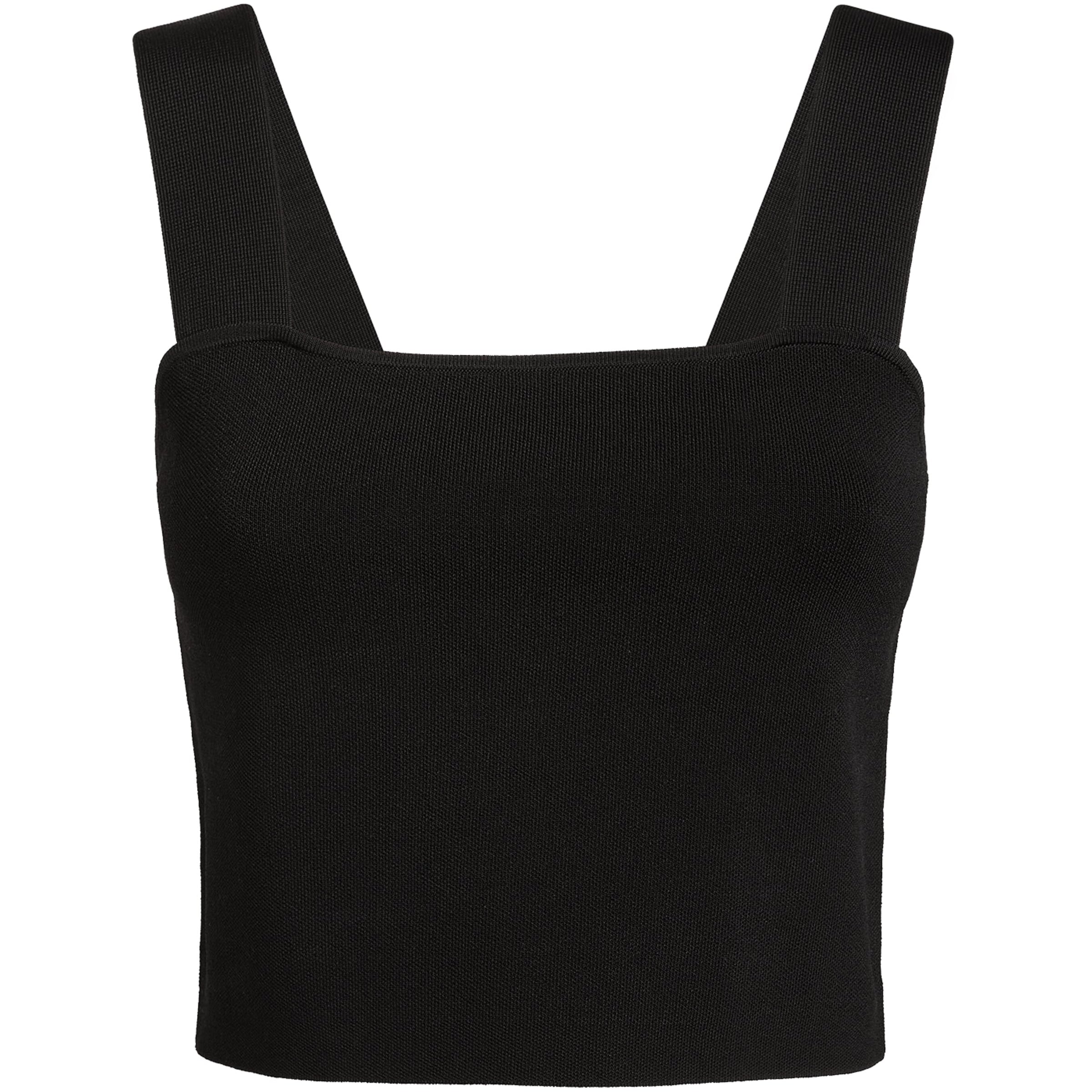 Maje Black Square-Neck Crop Top