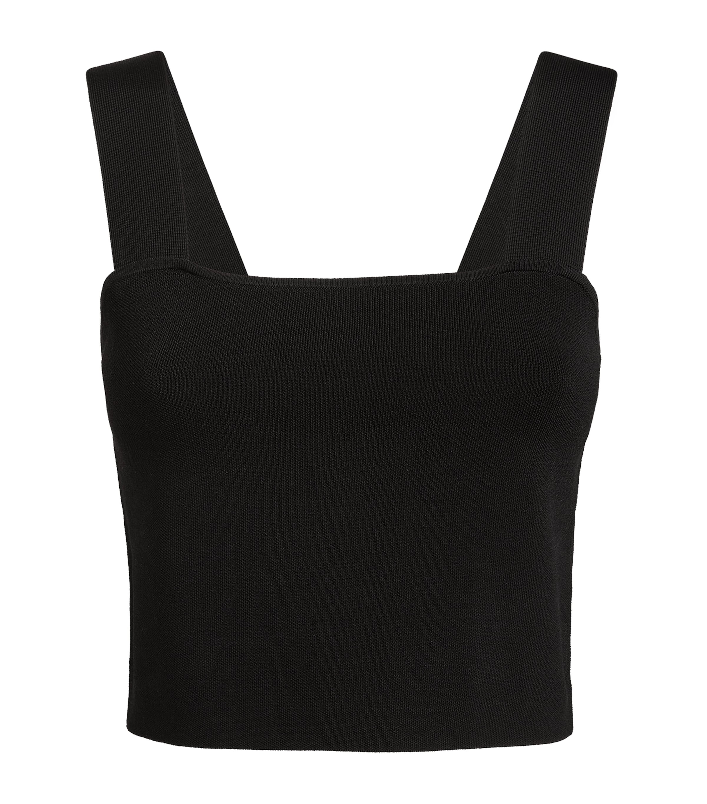 Maje Black Square-Neck Crop Top