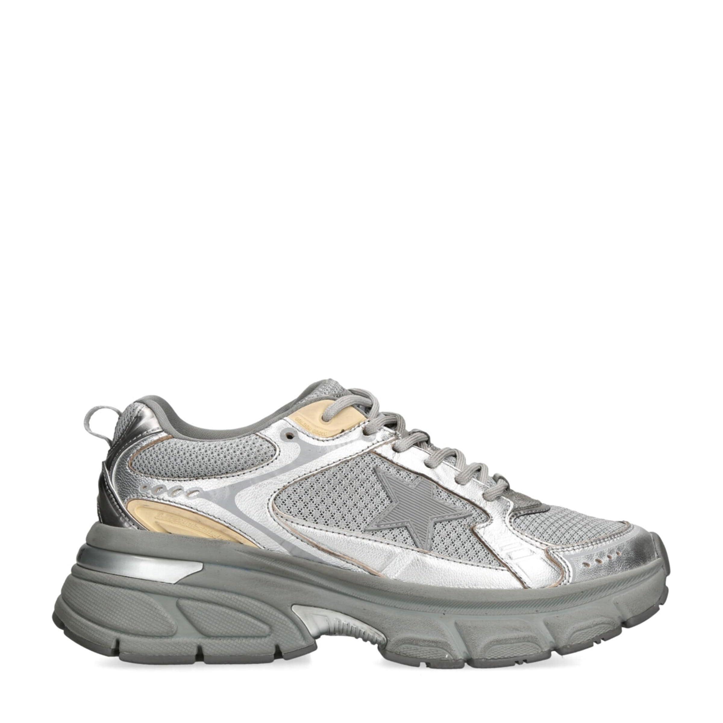 Golden Goose Silver Leather Lightstar Low-Top Sneakers