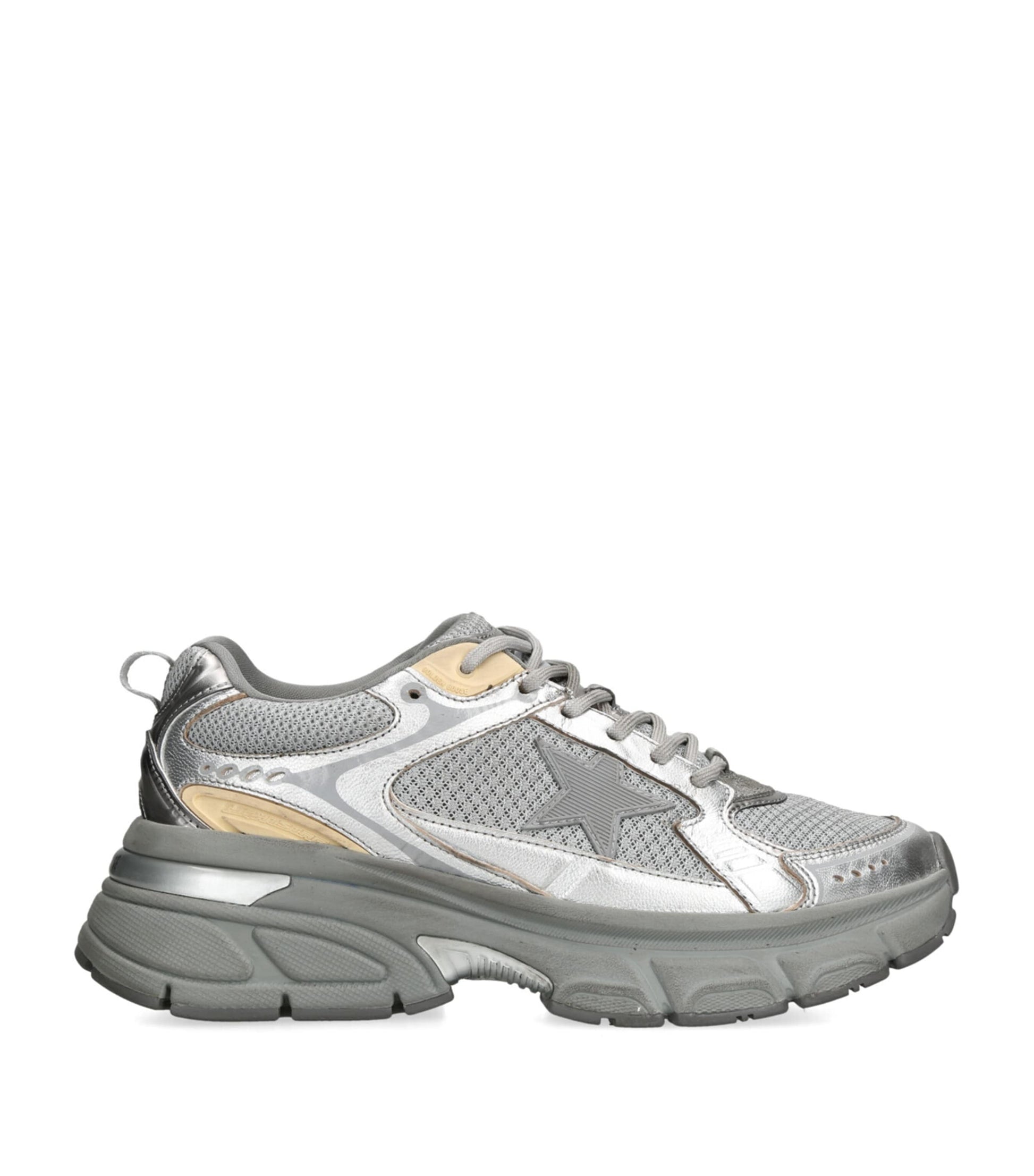 Golden Goose Silver Leather Lightstar Low-Top Sneakers