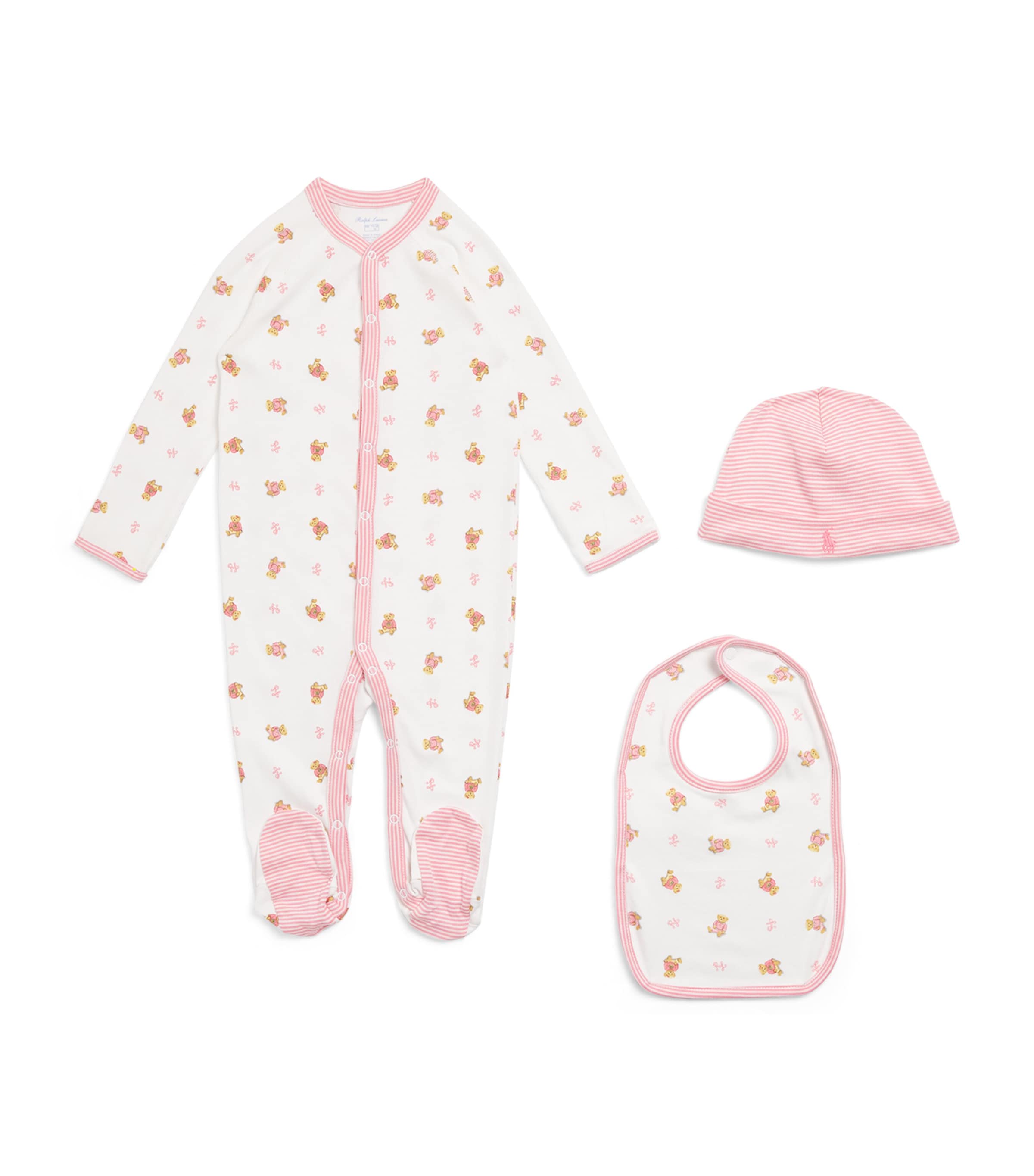 Ralph Lauren Kids Cotton All-In-One, Hat and Bib Set (3-9 Months)