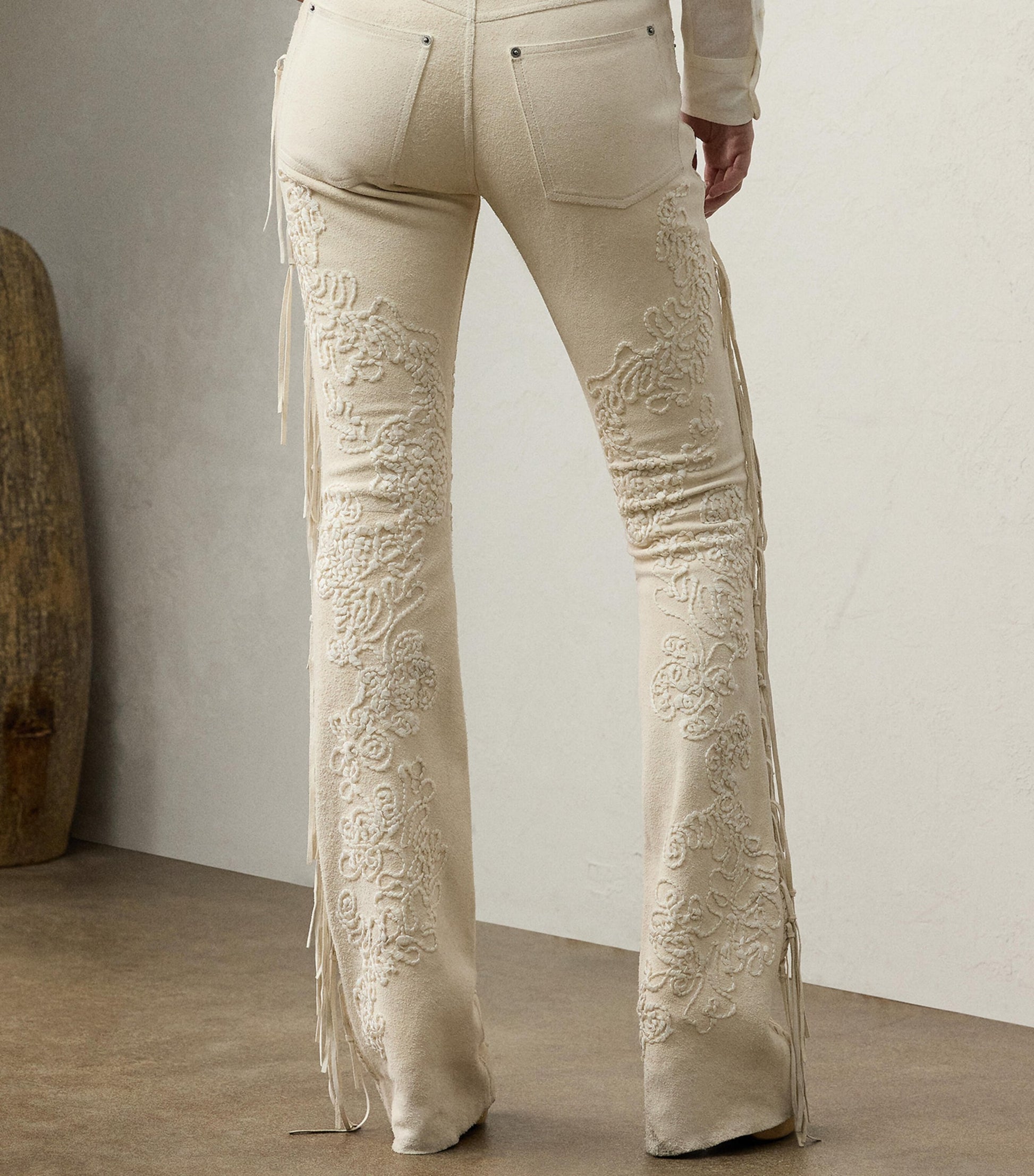 White Annabeth Leather Trousers