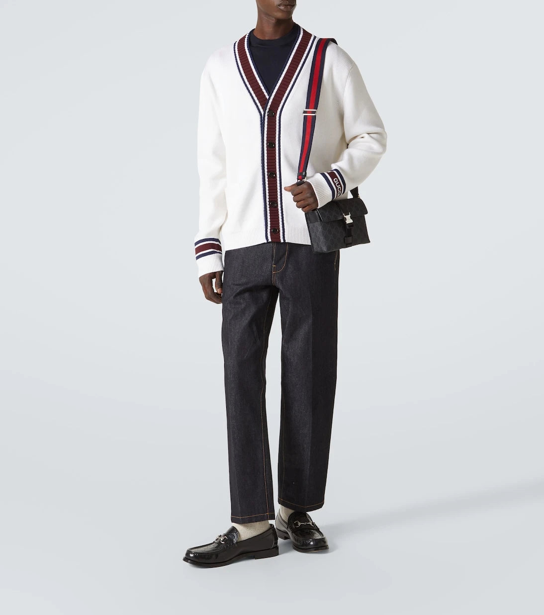 Gucci - GG Mini leather-trimmed crossbody bag