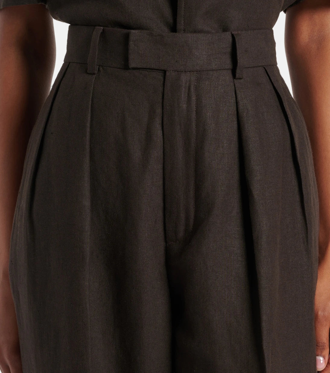 Loro Piana - High-rise linen straight pants