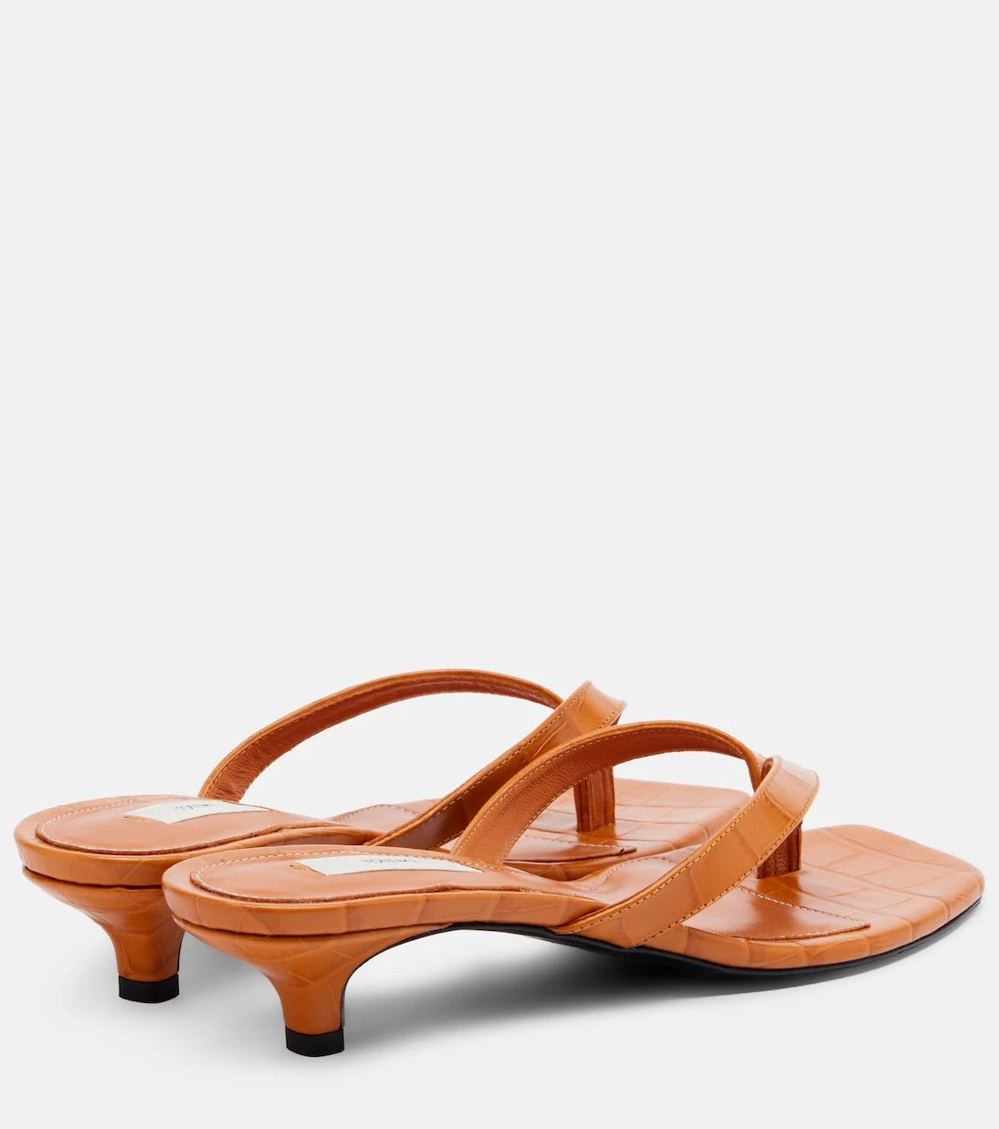 Toteme - Croc-effect leather thong sandals