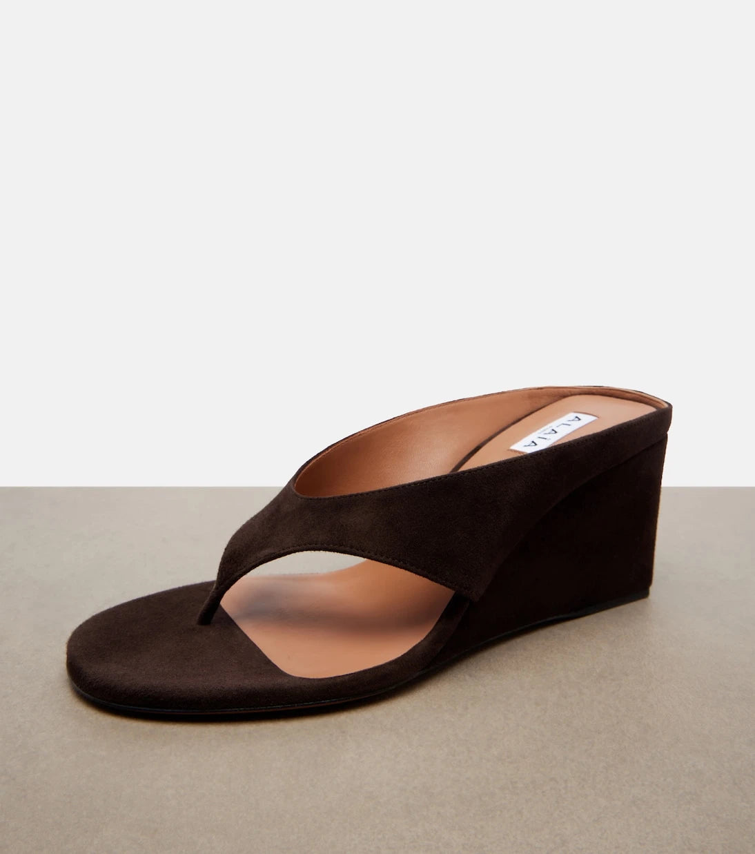 Alaïa - Cube suede wedge sandals