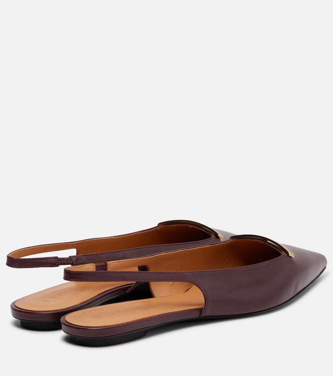 Tod's - Barretta leather slingback flats
