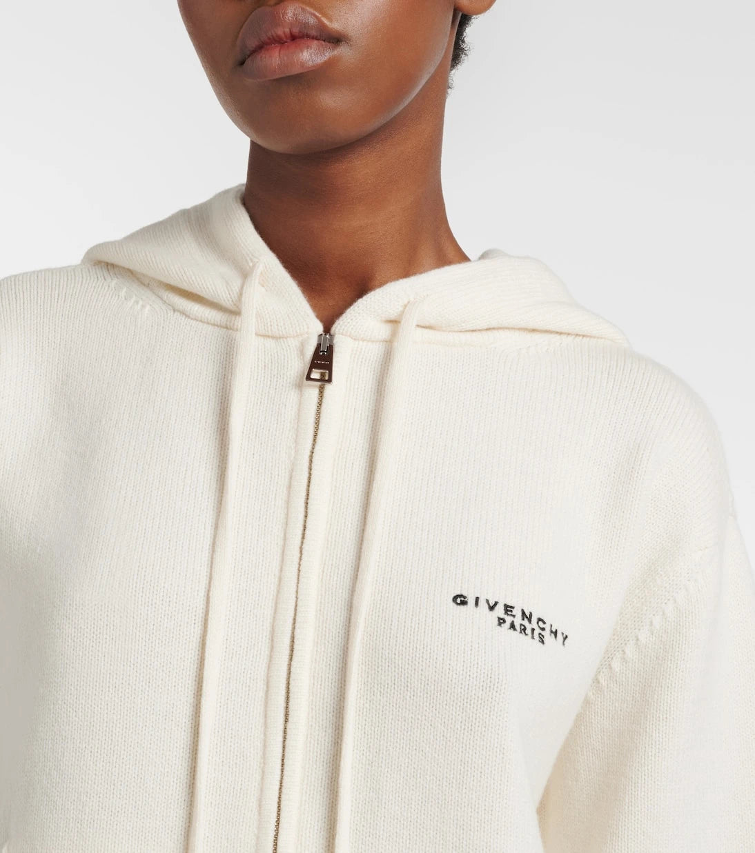 Givenchy - Logo hooded wool and cashmere zip-up cardigan