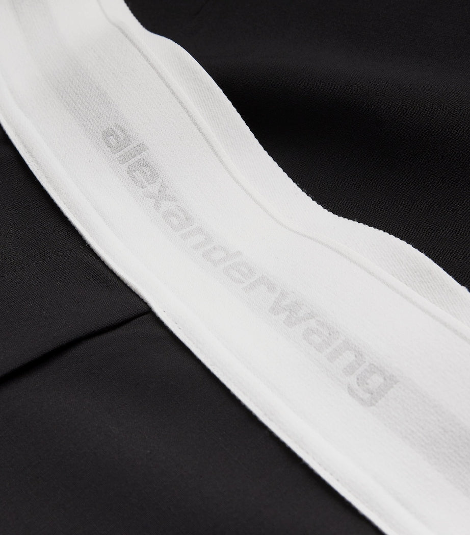 Alexander Wang Black Wool-Blend Elasticated High-Rise Tailored Trousers