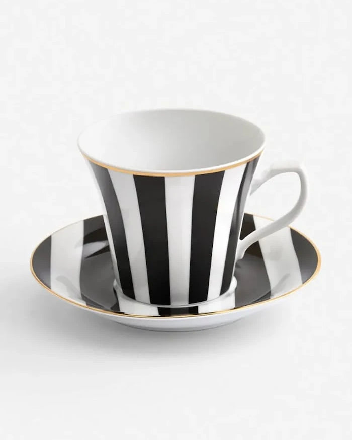 La Mania Stripes 200 ml Fincan ve Fincan Tabağı