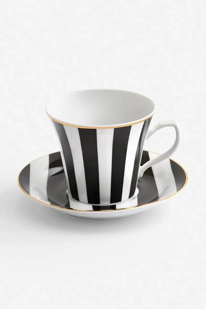 Чаша и чинийка La Mania Stripes 200 ml