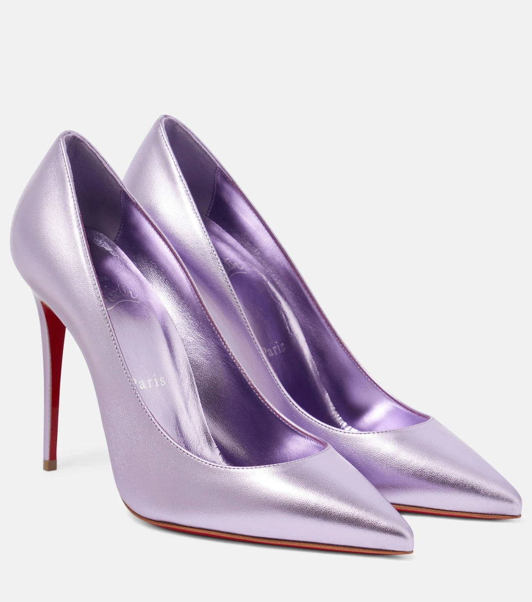 Christian Louboutin - حذاء كيت 100 بكعب عالٍ من الجلد المعدني