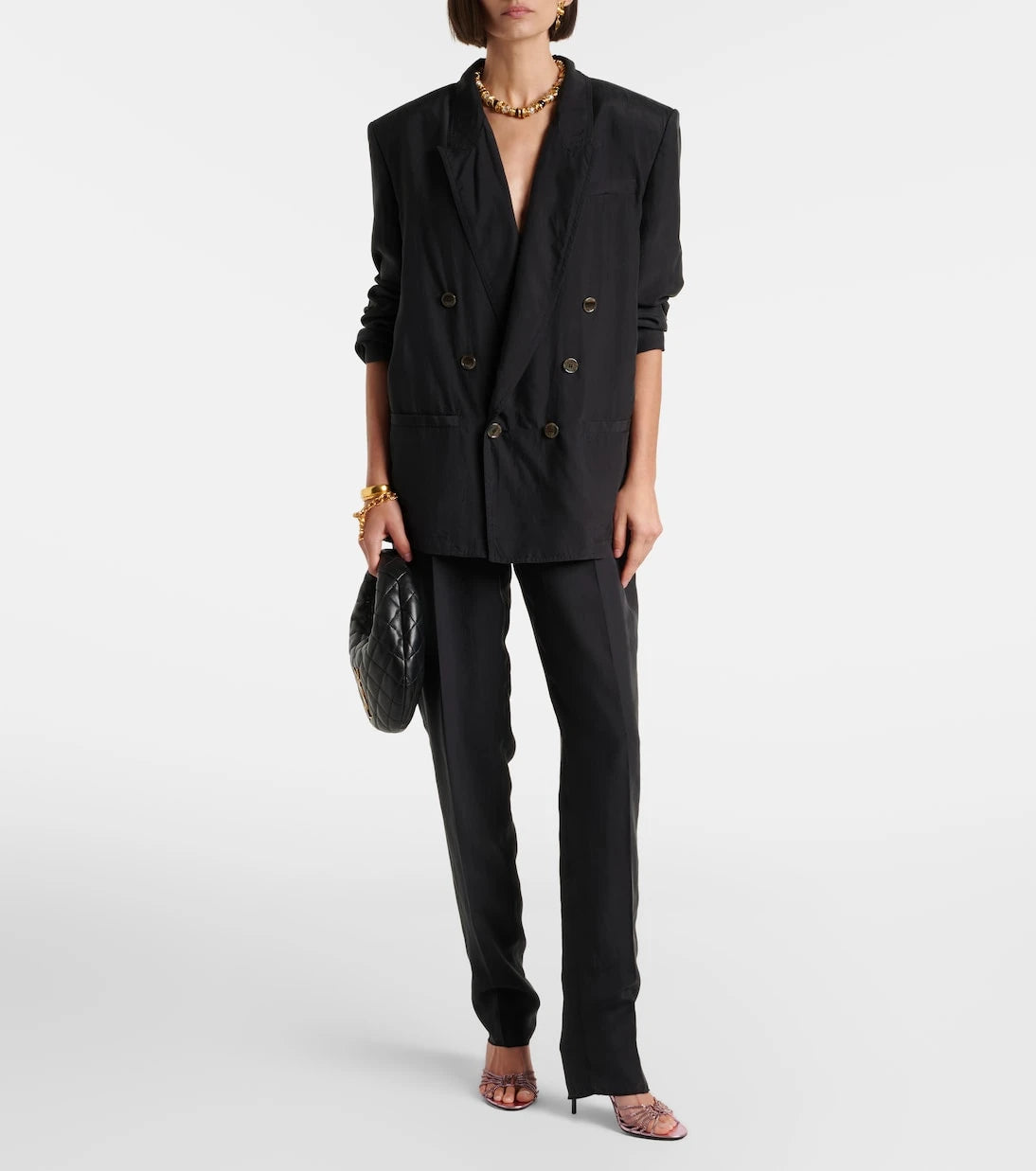 Saint Laurent - Double-breasted silk blazer