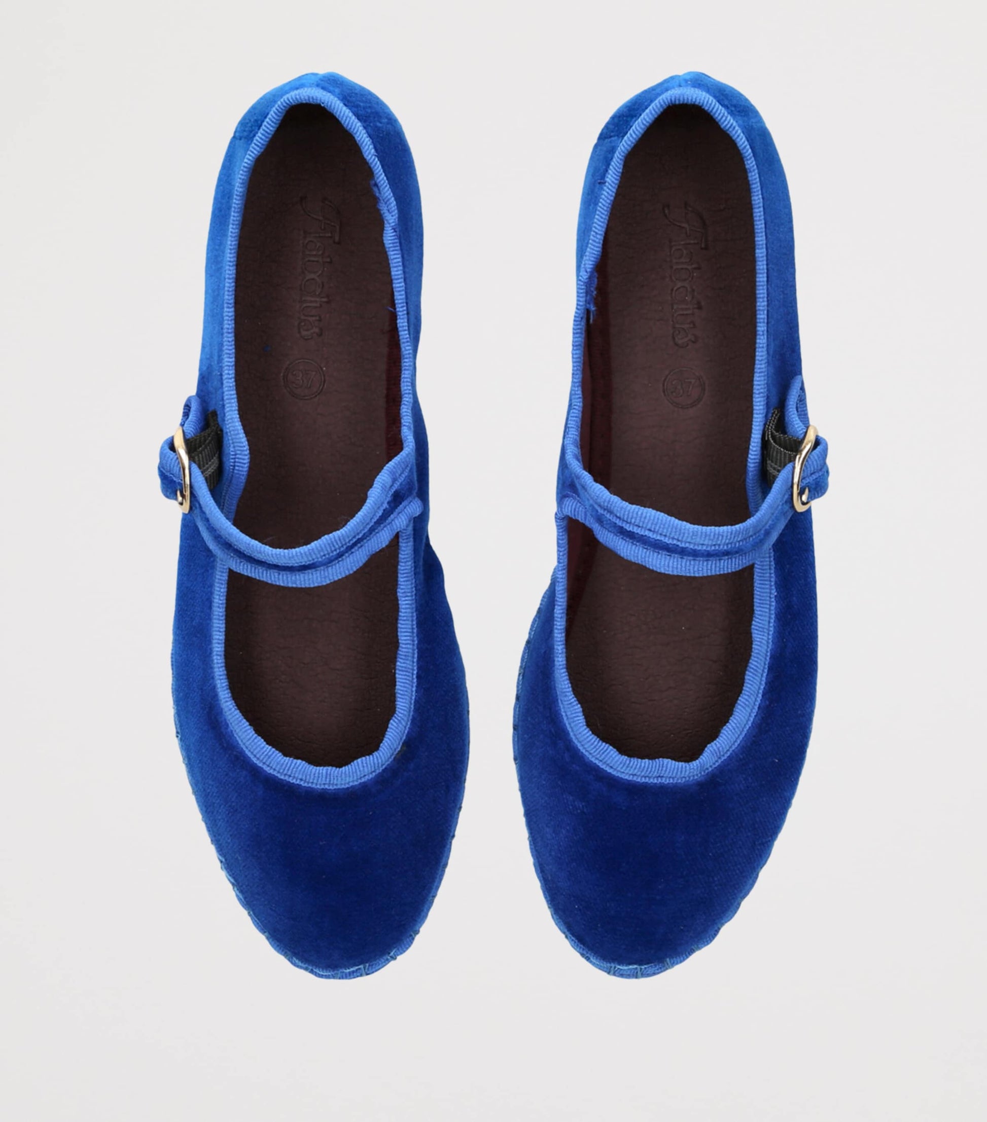 Flabelus Blue Velvet Oe Mary Janes