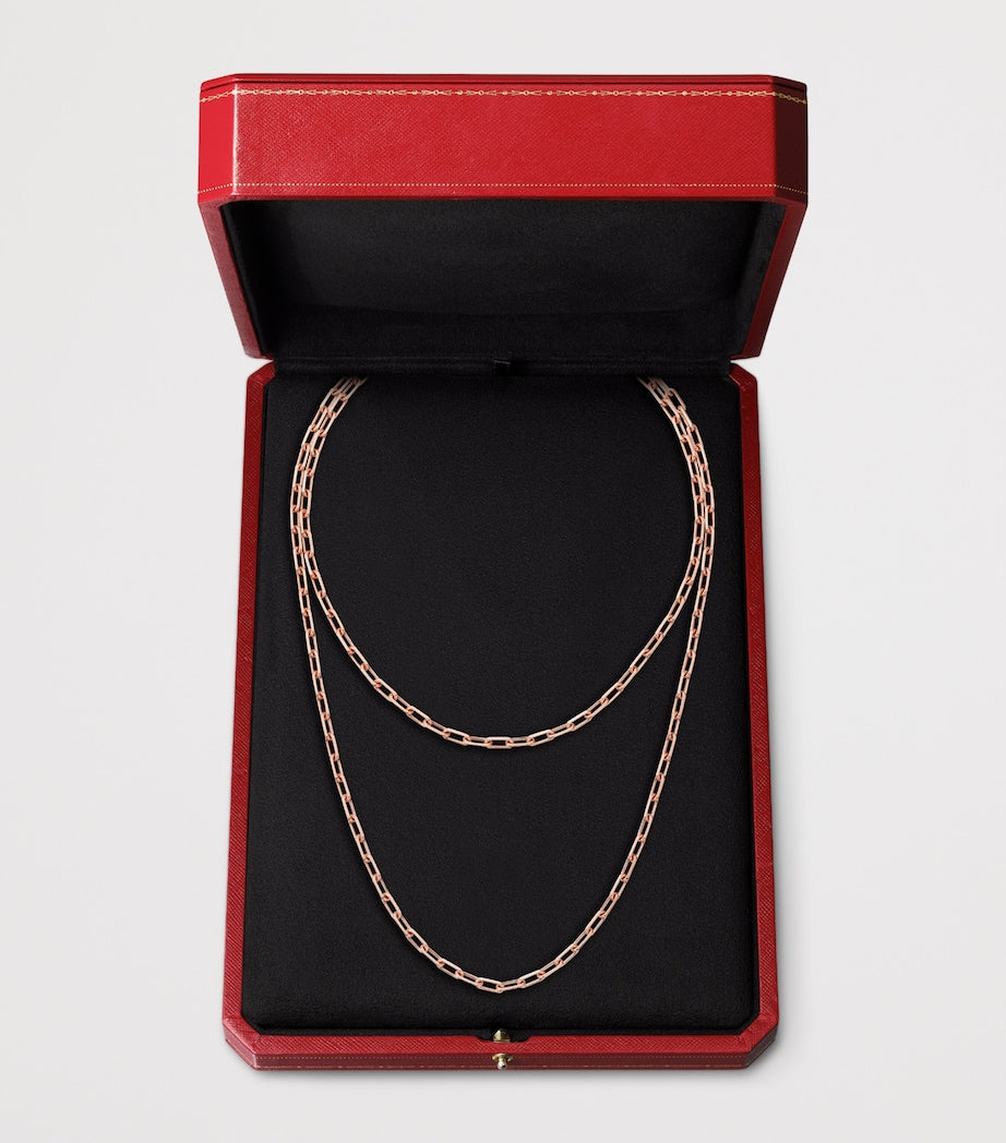 Small Rose Gold Santos de Cartier Long Chain Necklace