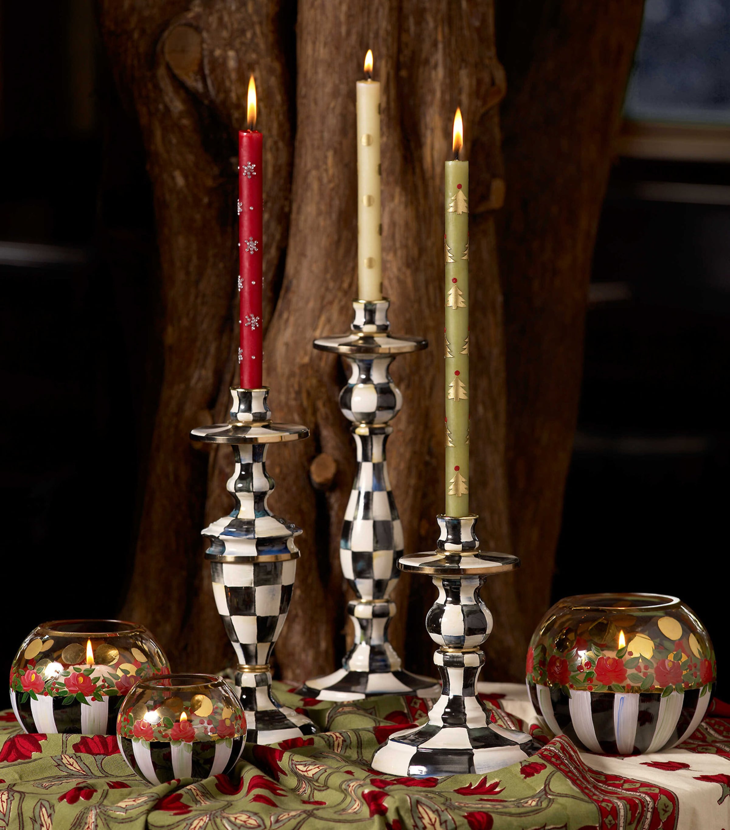 Large Courtly Check Candlestick (35.5cm)