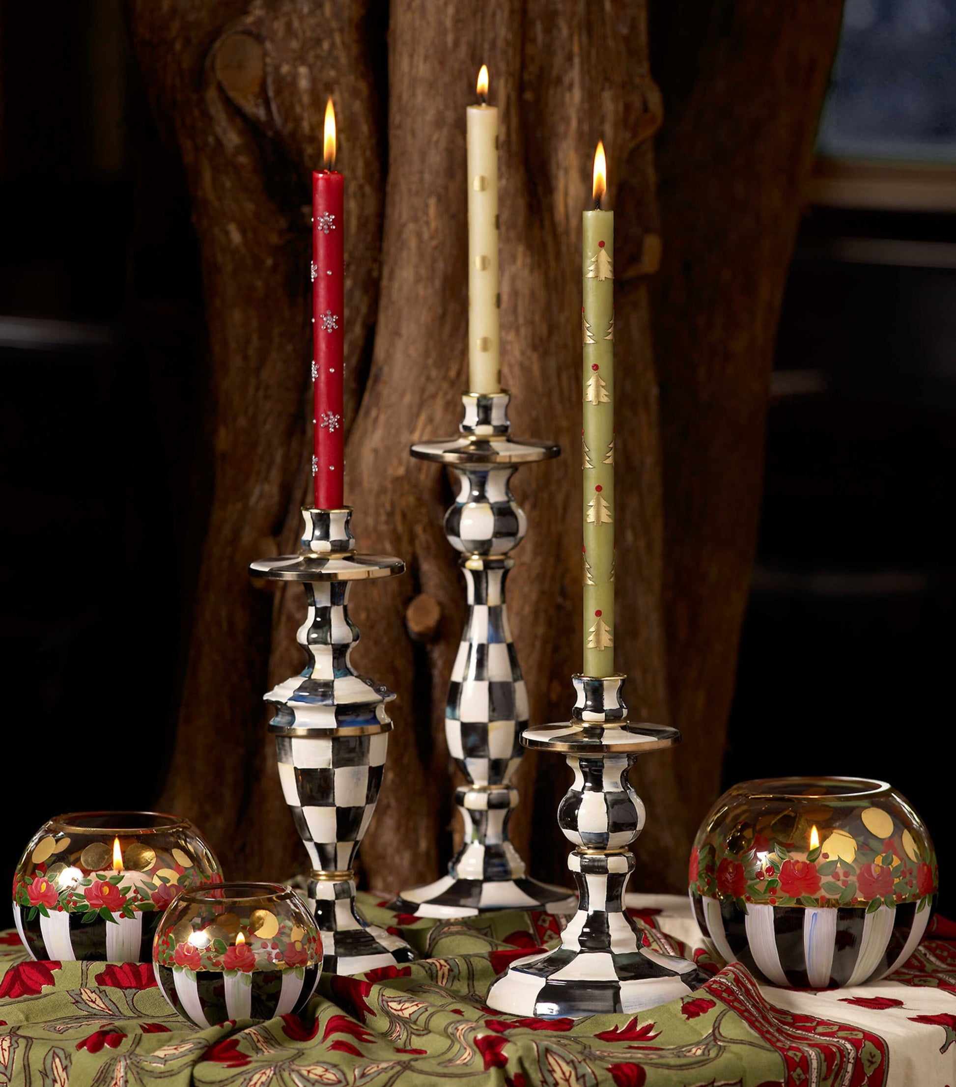 Large Courtly Check Candlestick (35.5cm)