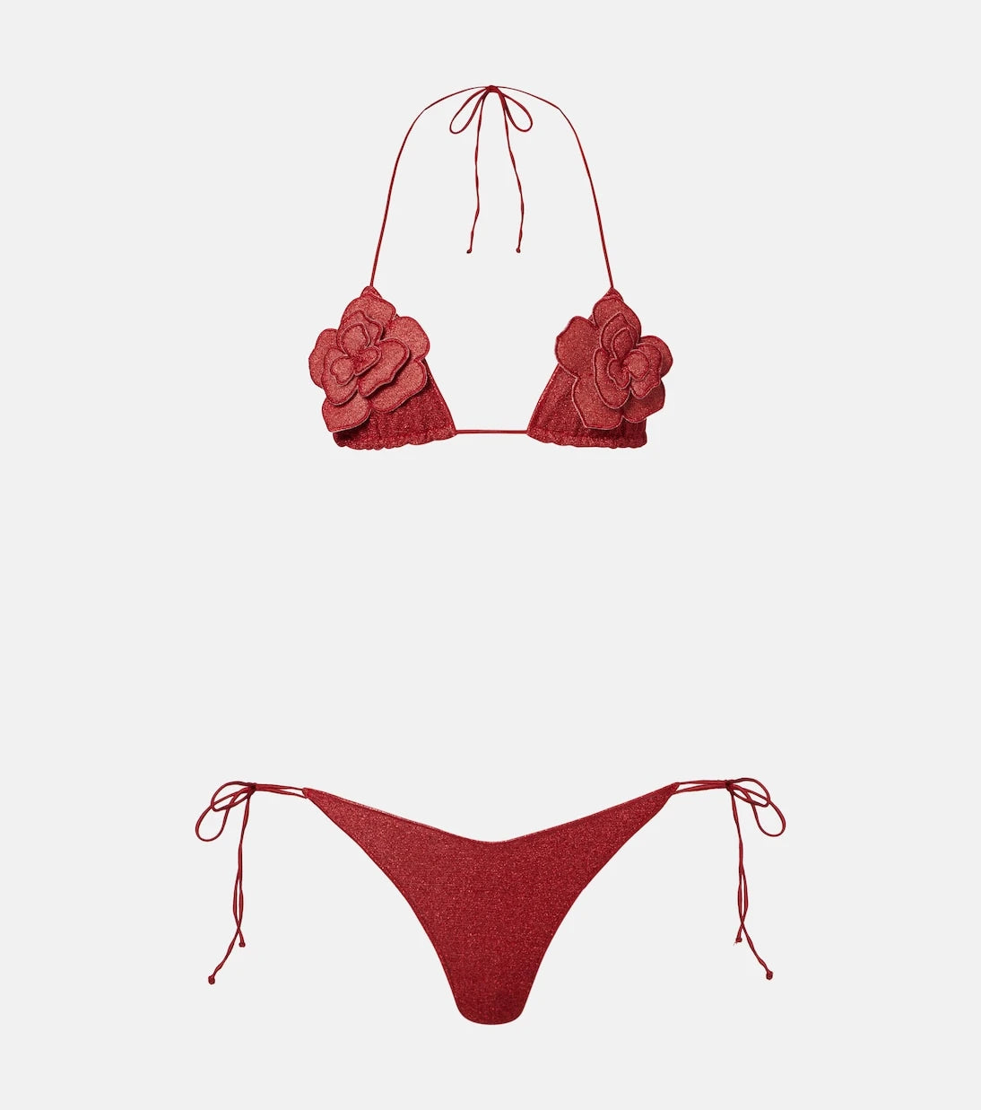 Oséree - Lumière floral-appliqué lamé bikini