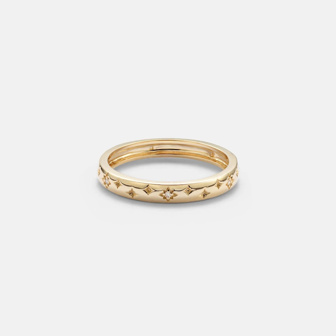 Stone and Strand - Northern Star 14kt gold ring with diamonds