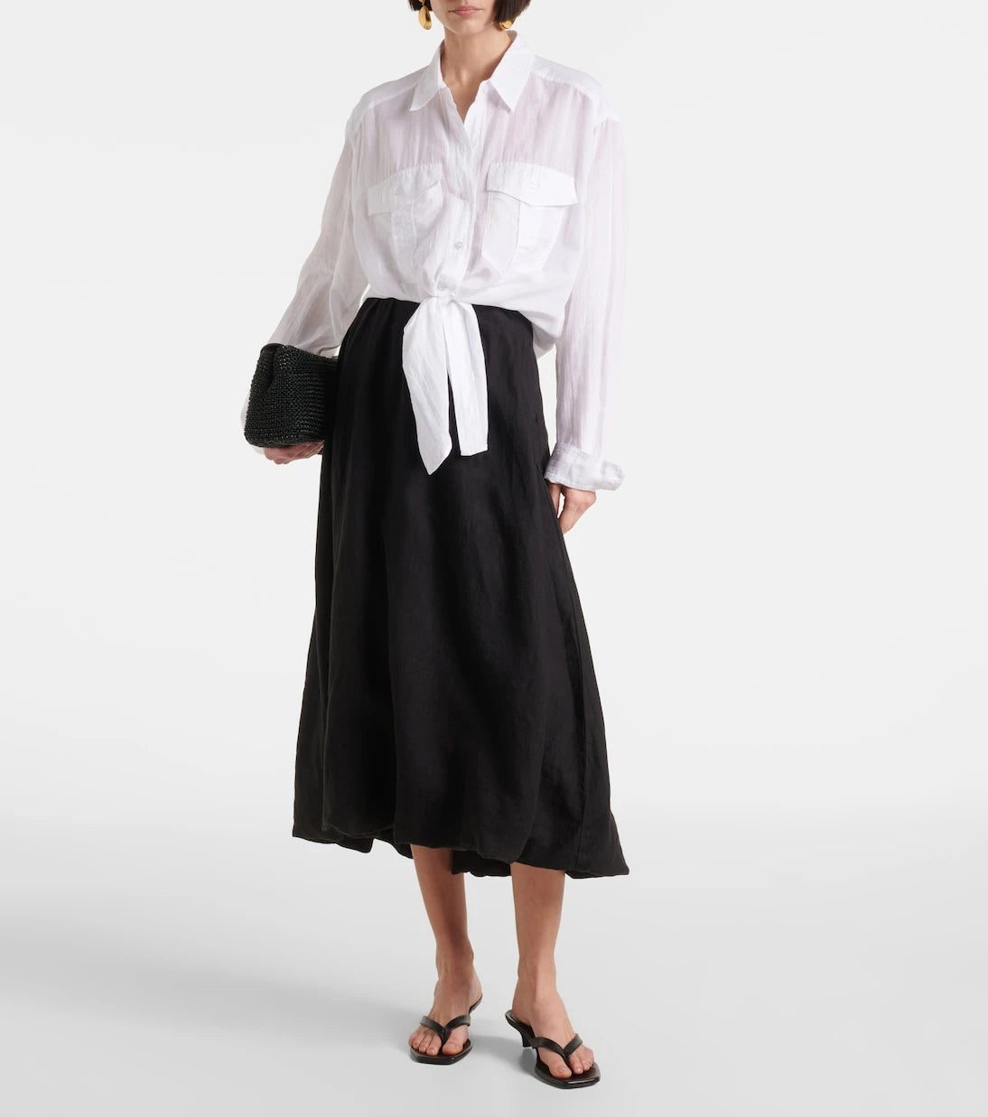 Velvet - Rachelle linen midi skirt