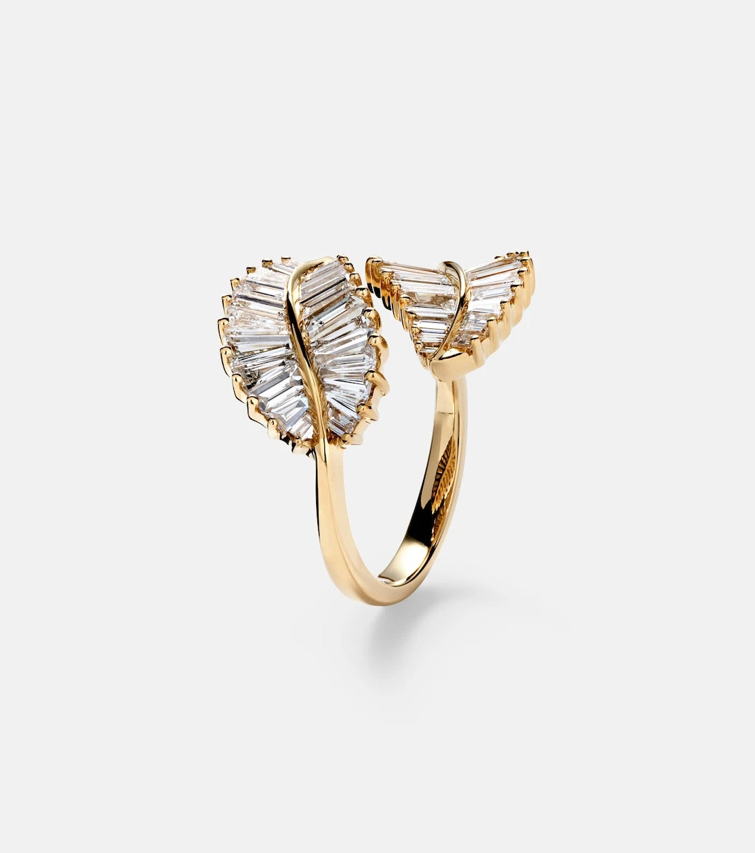 Anita Ko - Palm Leaf 18kt gold ring with diamonds
