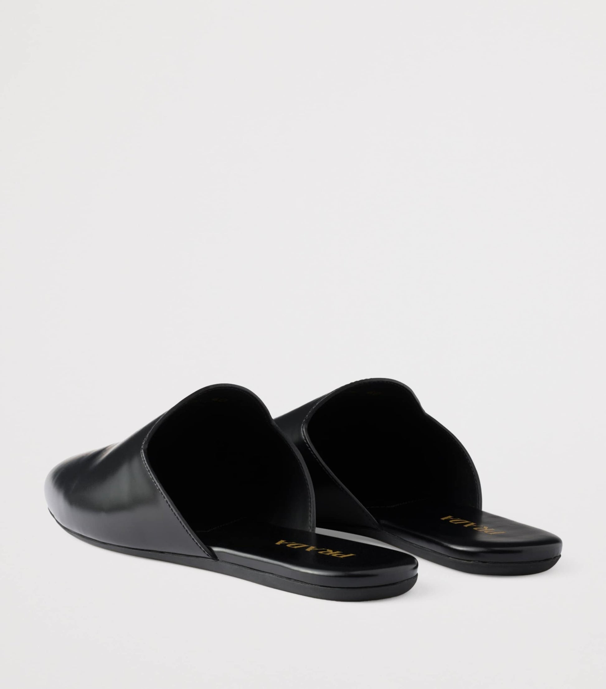 Prada Black Leather Flat Mules