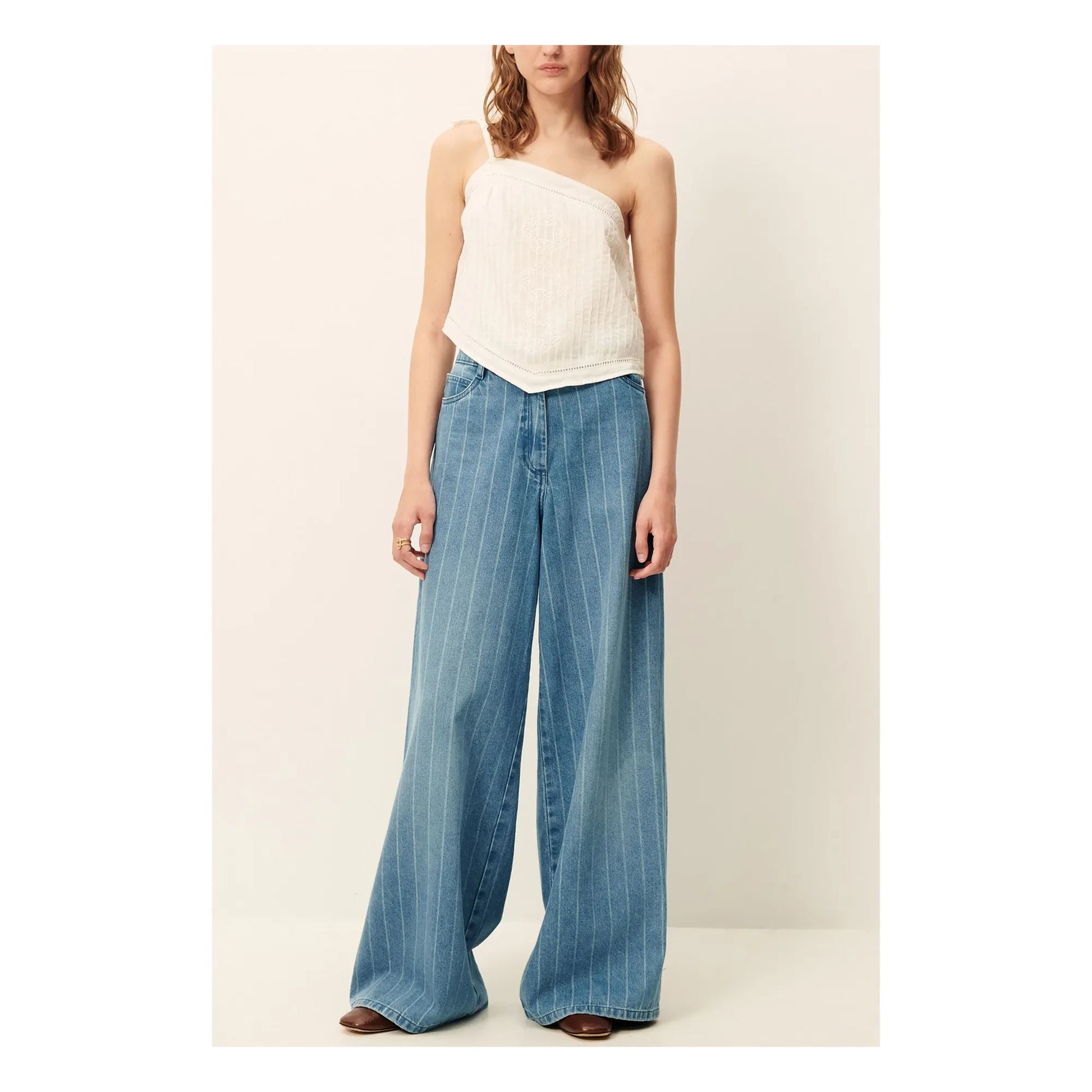 Sessùn - Dalt Cotton Stripe Jeans | Blue