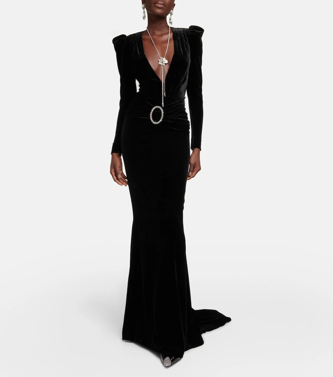 Alessandra Rich - Embellished velvet gown