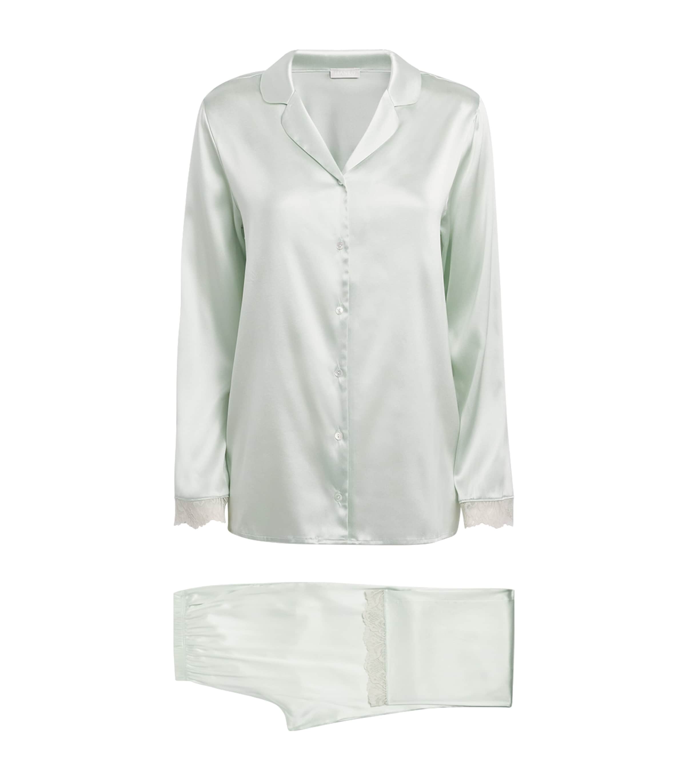 Hanro Green Stretch Silk Pyjama Set