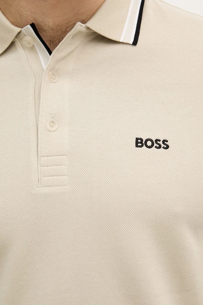 BOSS Green Pamuklu Yakalı Erkek Tişört Paddy